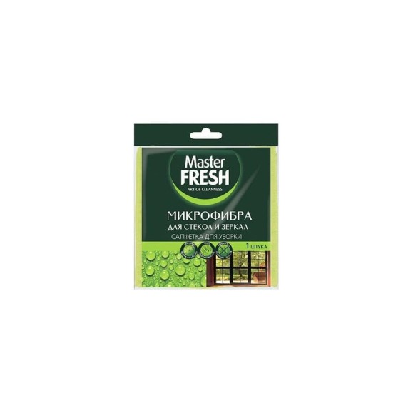 Салфетка для стекол MASTER FRESH 30x30 см, микрофибра 218344 Салфетка для стекол MASTER FRESH 30x30 см, микрофибра 218344