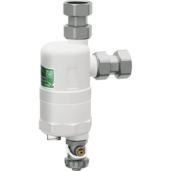Грязеуловитель FAR COMPACT белый корпус, с магнитными вставками, 3/4", накидная гайка FA 2275 34 Грязеуловитель FAR COMPACT белый корпус, с магнитными вставками, 3/4", накидная гайка FA 2275 34