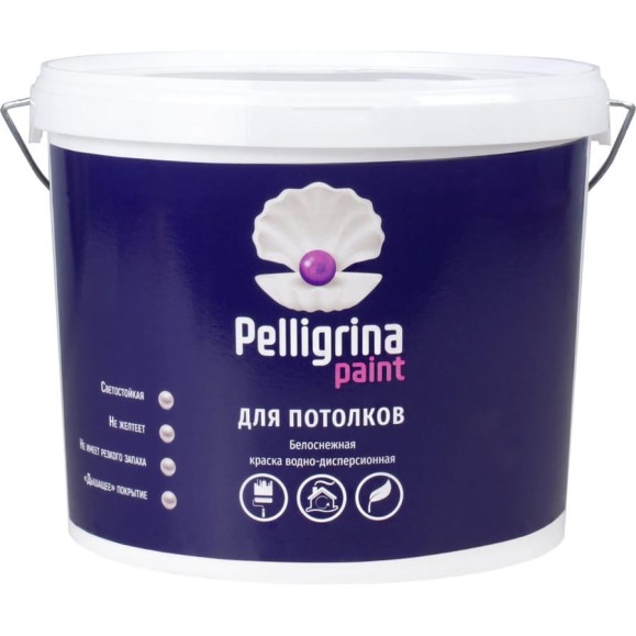 Акриловая краска для потолков PELLIGRINA PAINT белоснежная, 7 кг 231229 Акриловая краска для потолков PELLIGRINA PAINT белоснежная, 7 кг 231229