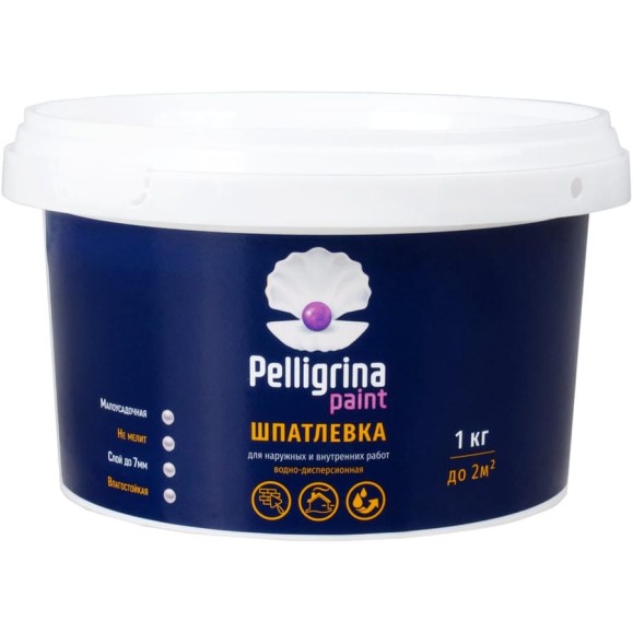 Универсальная акриловая шпатлевка PELLIGRINA PAINT для наружных и внутренних работ, 1 кг 231232 Универсальная акриловая шпатлевка PELLIGRINA PAINT для наружных и внутренних работ, 1 кг 231232