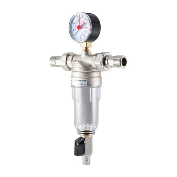 Фильтр промывной с манометром для холодной воды PROFACTOR 1/2" PF FS 238G