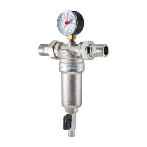 Фильтр промывной с манометром для горячей воды PROFACTOR 3/4" PF FS 239.20G Фильтр промывной с манометром для горячей воды PROFACTOR 3/4" PF FS 239.20G