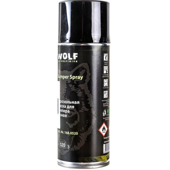 Краска для бампера WOLF 8735 чёрная, 520 мл 168.0520 Краска для бампера WOLF 8735 чёрная, 520 мл 168.0520