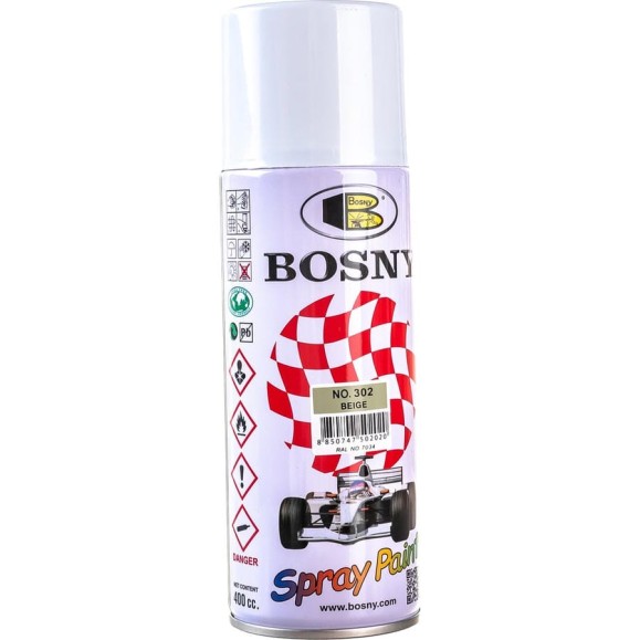 Универсальная краска Bosny бежевый, аэрозоль RAL 7034 302 Универсальная краска Bosny бежевый, аэрозоль RAL 7034 302