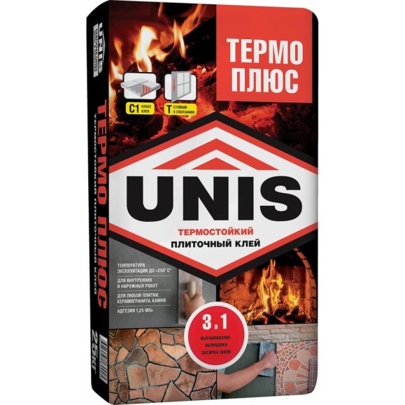Плиточный клей UNIS Термо ПЛЮС 25 кг, С1Т 4607005184771
