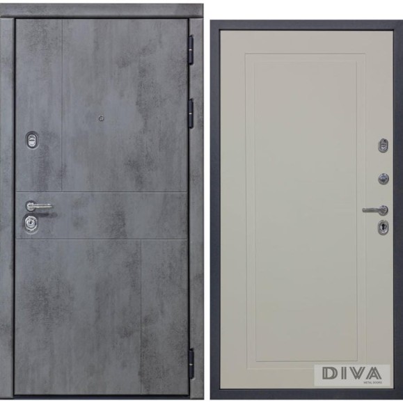 Дверь DIVA 48 (2050x860 мм; правая; бетон темный - Н10 софт шампань) УТ-00075174 Дверь DIVA 48 (2050x860 мм; правая; бетон темный - Н10 софт шампань) УТ-00075174