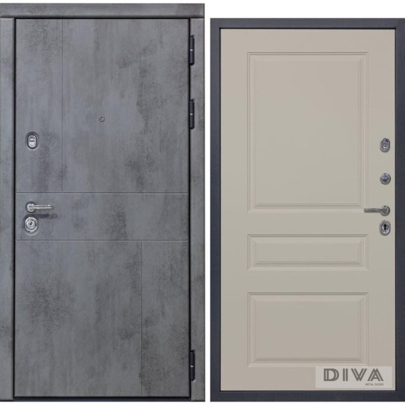 Дверь DIVA 48 (2050x960 мм; правая; бетон темный - Д13 Софт шампань) УТ-00075110 Дверь DIVA 48 (2050x960 мм; правая; бетон темный - Д13 Софт шампань) УТ-00075110