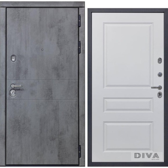 Дверь DIVA 48 (2050x960 мм; правая; бетон темный - Д13 белый софт) УТ-00072680 Дверь DIVA 48 (2050x960 мм; правая; бетон темный - Д13 белый софт) УТ-00072680