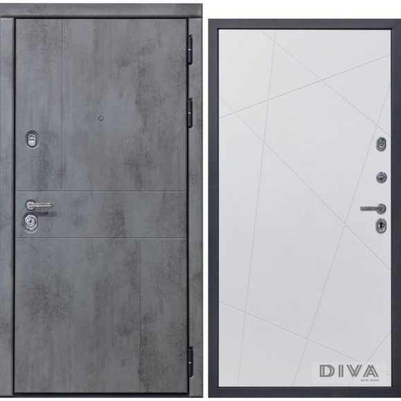 Дверь DIVA 48 (2050x960 мм; правая; бетон темный - Д11 белый софт) УТ-00072377 Дверь DIVA 48 (2050x960 мм; правая; бетон темный - Д11 белый софт) УТ-00072377