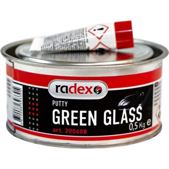 Шпатлевка со стекловолокном с отвердителем Radex GREEN GLASS 0,5 кг (12302) 200608