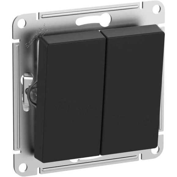 2-клавишный выключатель Systeme Electric AtlasDesign Aqua Карбон IP44, сх.6, 10АХ ATN441051