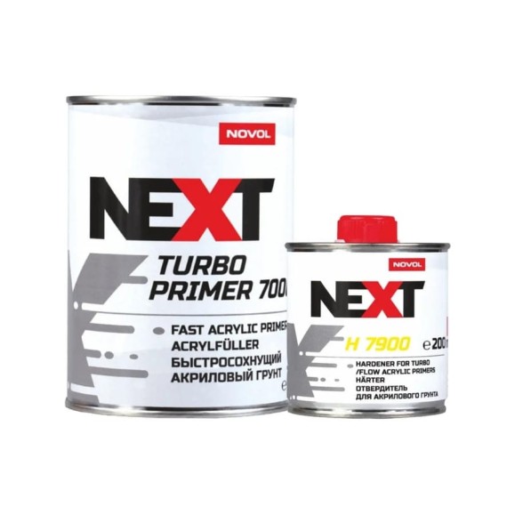 Акриловый быстросохнущий грунт NOVOL NEXT TURBO 7000 2К, 4+1, серый, банка 800 мл 90895-90899 Акриловый быстросохнущий грунт NOVOL NEXT TURBO 7000 2К, 4+1, серый, банка 800 мл 90895-90899