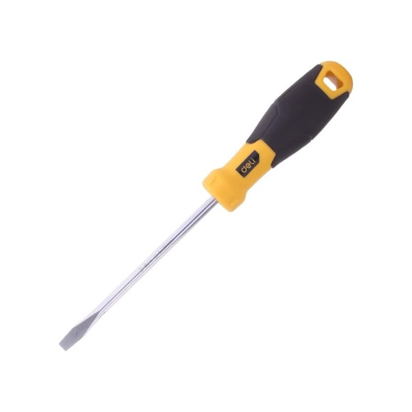 Шлицевая отвертка DELI SL6х150мм DL6361501 Cr-V, магнит, TPR+PP ручка 98355 Шлицевая отвертка DELI SL6х150мм DL6361501 Cr-V, магнит, TPR+PP ручка 98355