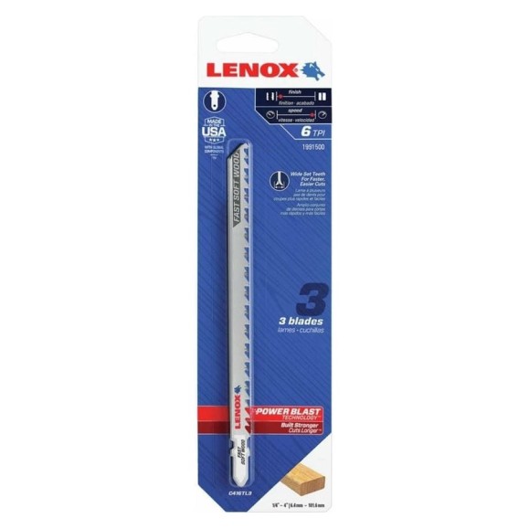 Пилка для лобзика по дереву C416TL 3 шт, 6 TPI, 152 мм Lenox 1991500