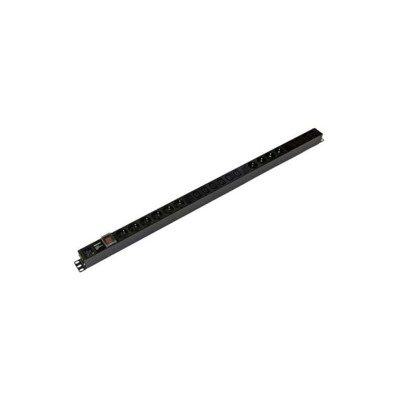 Блок розеток Hyperline вертикальный, 10 розеток Schuko, 10 розеток IEC320 C13, выключатель с подсветкой, без кабеля питания, вxодной разъем IEC320 C20 16A, 250В, корпус алюминий, черный 4709 Блок розеток Hyperline вертикальный, 10 розеток Schuko, 10 розеток IEC320 C13, выключатель с подсветкой, без кабеля питания, вxодной разъем IEC320 C20 16A, 250В, корпус алюминий, черный 4709