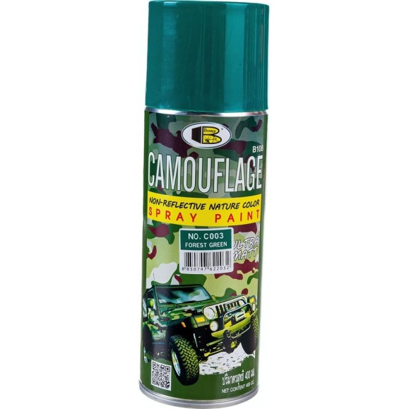 Краска Bosny камуфляжная, зеленый лес, аэрозоль C003