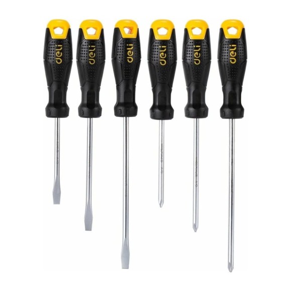 Набор отверток DELI dl620006 SL5x75, SL5x100, SL6x150, PH1x75, PH1x100, PH2x150, 6 шт. 104547 Набор отверток DELI dl620006 SL5x75, SL5x100, SL6x150, PH1x75, PH1x100, PH2x150, 6 шт. 104547