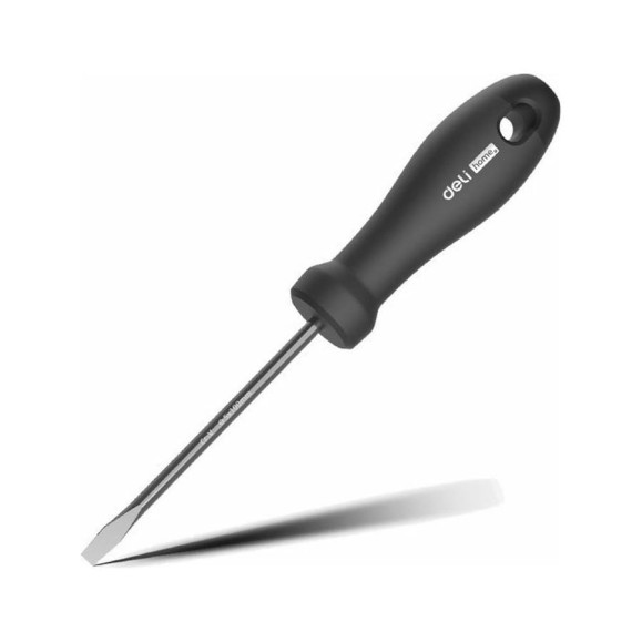 Шлицевая отвёртка DELI Home Series Black HT1105 SL5x100мм, Cr-V, Soft Touch рукоятка. подарочная упаковка, эксклюзивный дизайн 104604 Шлицевая отвёртка DELI Home Series Black HT1105 SL5x100мм, Cr-V, Soft Touch рукоятка. подарочная упаковка, эксклюзивный дизайн 104604