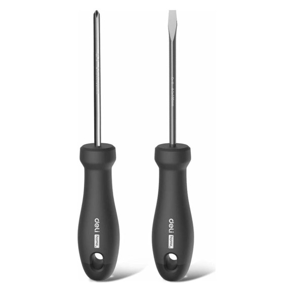 Набор отверток DELI Home Series Black HT1002 2 шт. (PH1x100, SL5x100, Cr-V, Soft Touch рукоятка, подарочная упаковка, эксклюзивный дизайн) 104594 Набор отверток DELI Home Series Black HT1002 2 шт. (PH1x100, SL5x100, Cr-V, Soft Touch рукоятка, подарочная упаковка, эксклюзивный дизайн) 104594