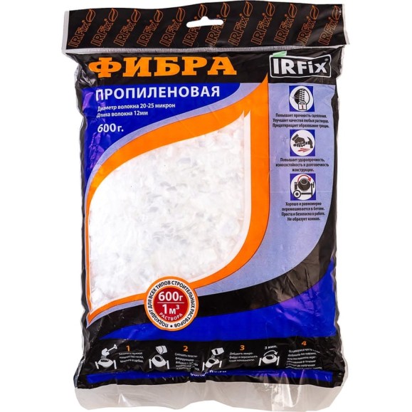 Волокно пропиленовое IRFIX ФибраЛюкс (12 мм; 0.6 кг) 55258 Волокно пропиленовое IRFIX ФибраЛюкс (12 мм; 0.6 кг) 55258