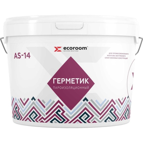 Акриловый герметик ECOROOM AS-14 (пароизоляционный; белый; 7 кг) E-Герм-4185/7 Акриловый герметик ECOROOM AS-14 (пароизоляционный; белый; 7 кг) E-Герм-4185/7
