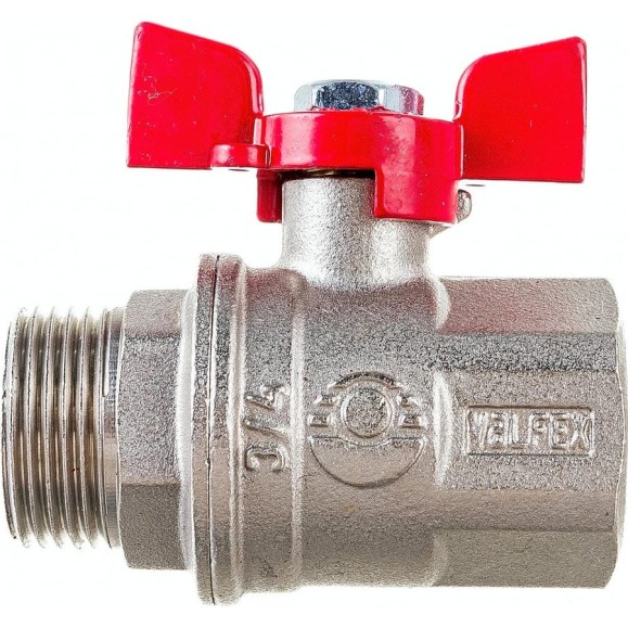 Шаровой кран VALFEX PREMIUM для воды, 3/4" ВР/НР, бабочка VF.218.NB1.034.PREMIUM Шаровой кран VALFEX PREMIUM для воды, 3/4" ВР/НР, бабочка VF.218.NB1.034.PREMIUM