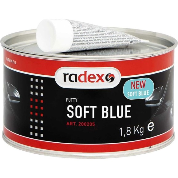 Полиэфирная наполняющая шпатлевка Radex soft blue с отвердителем, 1,8 кг 200205 Полиэфирная наполняющая шпатлевка Radex soft blue с отвердителем, 1,8 кг 200205