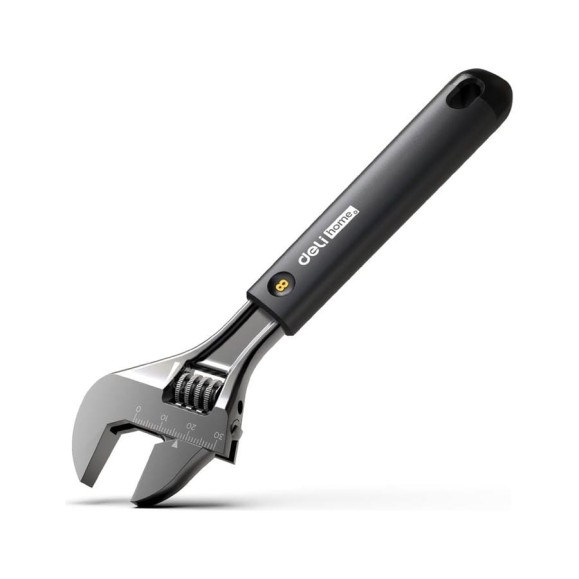 Разводной ключ DELI Home Series Black HT1508 200 мм, Soft Touch рукоять, лазерная гравировка шкалы, эксклюзивный дизайн, подарочная упаковка 104610 Разводной ключ DELI Home Series Black HT1508 200 мм, Soft Touch рукоять, лазерная гравировка шкалы, эксклюзивный дизайн, подарочная упаковка 104610