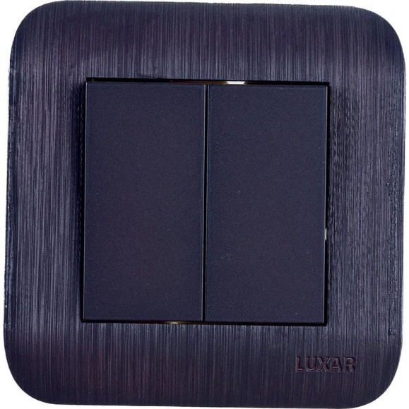 Выключатель LUXAR Deco с/у 2 клавиши, венге с рифленой рамкой, 250В 10А 4606400620228 Выключатель LUXAR Deco с/у 2 клавиши, венге с рифленой рамкой, 250В 10А 4606400620228