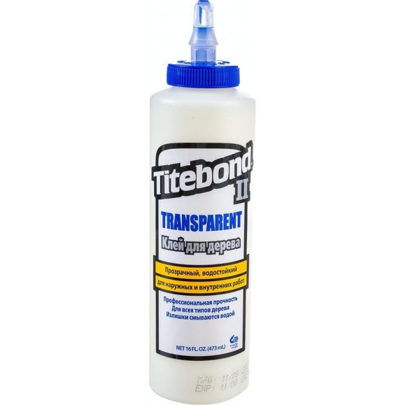 Столярный влагостойкий прозрачный клей Titebond II 1124 v1124 Столярный влагостойкий прозрачный клей Titebond II 1124 v1124