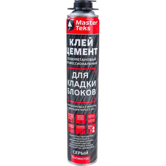 Клей-цемент для кладки блоков MASTERTEKS Profimaster Профи 870 мл 226589 Клей-цемент для кладки блоков MASTERTEKS Profimaster Профи 870 мл 226589