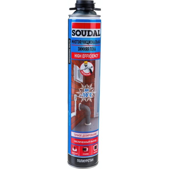 Многофункциональная зимняя пена SOUDAL пистолетная 750 мл 134575 Многофункциональная зимняя пена SOUDAL пистолетная 750 мл 134575