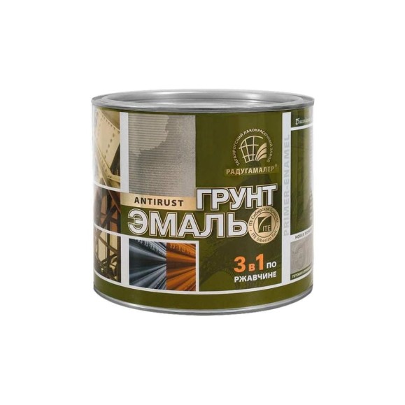 Грунт-эмаль Радугамалер 3 в 1 серая 1,9 кг 4650001275141