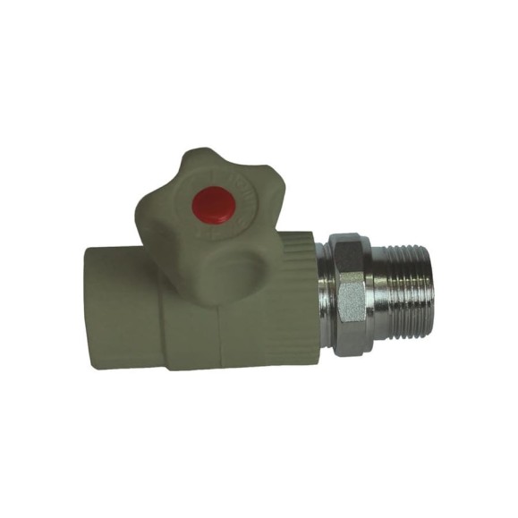 Радиаторный кран Политэк 25x3/4 прямой PPRC, серый (25/75) 9999012534ст Радиаторный кран Политэк 25x3/4 прямой PPRC, серый (25/75) 9999012534ст