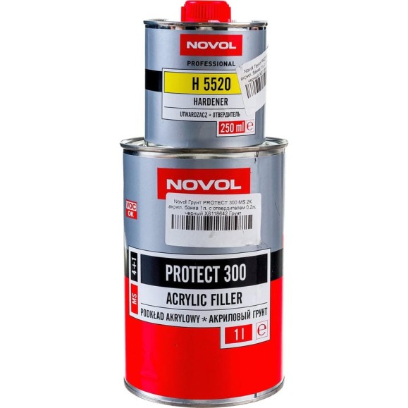 Грунт Novol PROTECT 300 MS 2К акрил. банка 1л, с отвердителем 0.2л черный X6118642 Грунт Novol PROTECT 300 MS 2К акрил. банка 1л, с отвердителем 0.2л черный X6118642