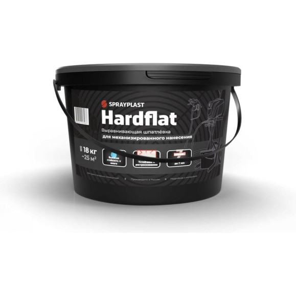 Декоративная шпатлевка Sprayplast Hardflat для механизированного нанесения, 18 кг 31156 Декоративная шпатлевка Sprayplast Hardflat для механизированного нанесения, 18 кг 31156