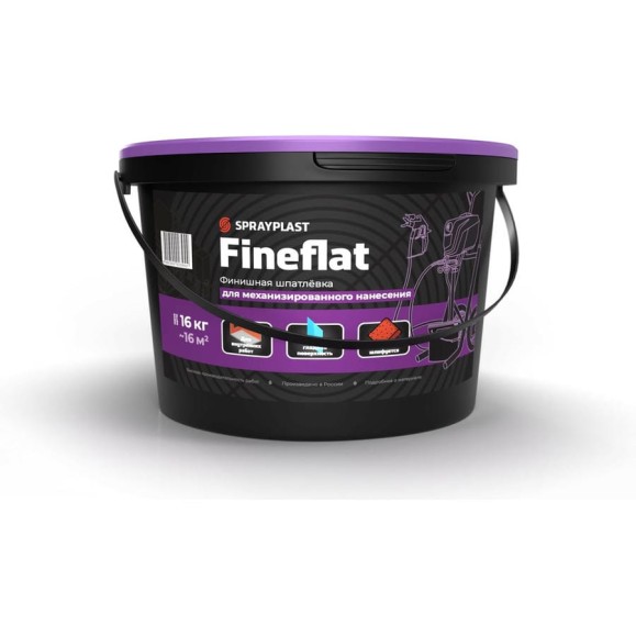 Финишная шпатлевка Sprayplast Fineflat для механизированного нанесения, 16 кг 31155 Финишная шпатлевка Sprayplast Fineflat для механизированного нанесения, 16 кг 31155