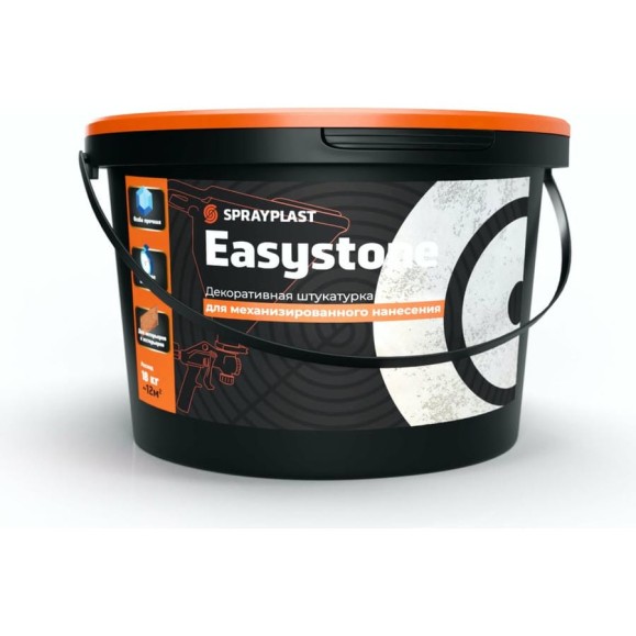 Декоративная штукатурка Sprayplast Easystone для механизированного нанесения, белая, 18 кг 30181 Декоративная штукатурка Sprayplast Easystone для механизированного нанесения, белая, 18 кг 30181