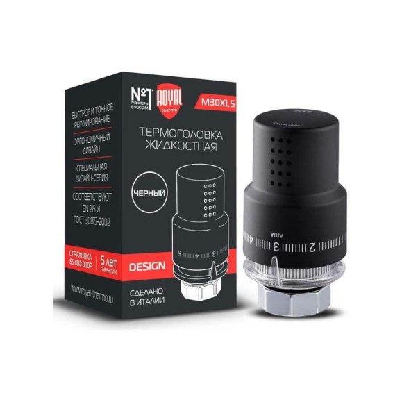 Жидкостная термоголовка Royal Thermo Design М30x1,5 черный НС-1404970