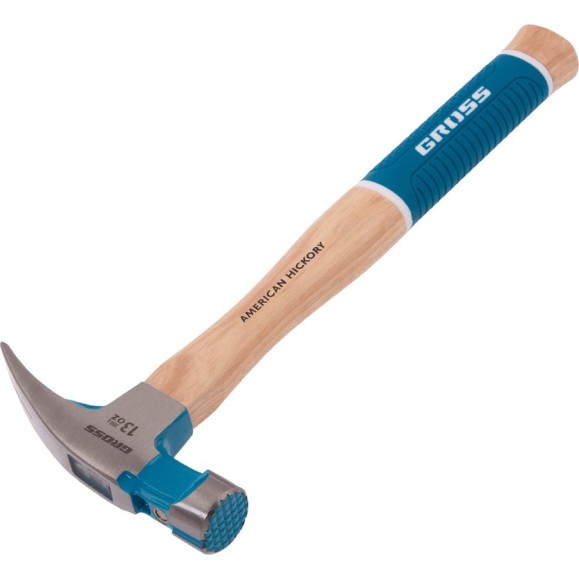 Молоток-гвоздодер GROSS 380 г, угол 75, магнит, обрезиненная рукоятка american hickory 10413 Молоток-гвоздодер GROSS 380 г, угол 75, магнит, обрезиненная рукоятка american hickory 10413