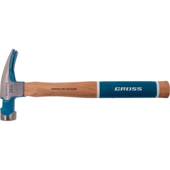 Молоток-гвоздодер GROSS 560 г, угол 75, магнит, обрезиненная рукоятка american hickory 10419 Молоток-гвоздодер GROSS 560 г, угол 75, магнит, обрезиненная рукоятка american hickory 10419