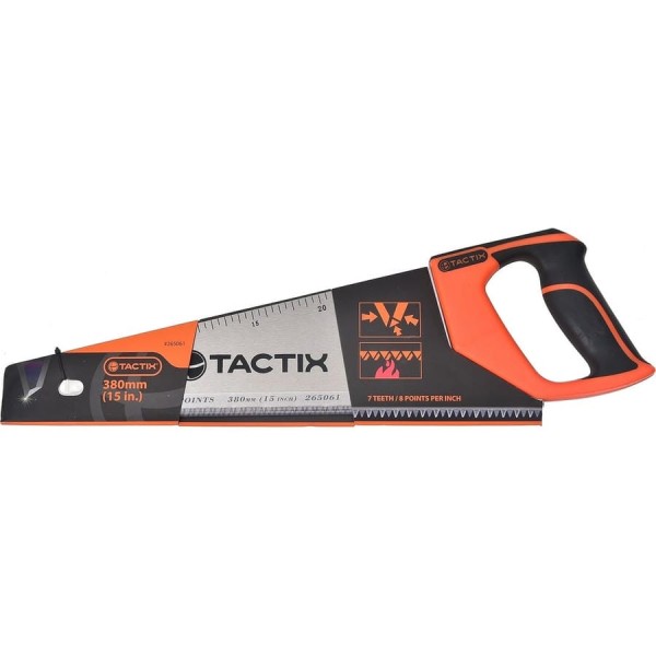 Ножовка по дереву TACTIX 380 мм, зуб 7/8 265061