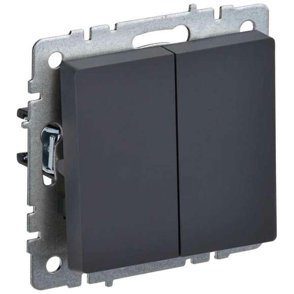 Проходной 2-клавишный выключатель IEK Brite 10а вс10-2-6-брг графит BR-V22-0-10-K53 Проходной 2-клавишный выключатель IEK Brite 10а вс10-2-6-брг графит BR-V22-0-10-K53