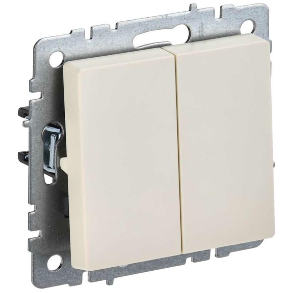 Проходной 2-клавишный выключатель IEK Brite 10а вс10-2-6-бркр бежевый BR-V22-0-10-K10 Проходной 2-клавишный выключатель IEK Brite 10а вс10-2-6-бркр бежевый BR-V22-0-10-K10