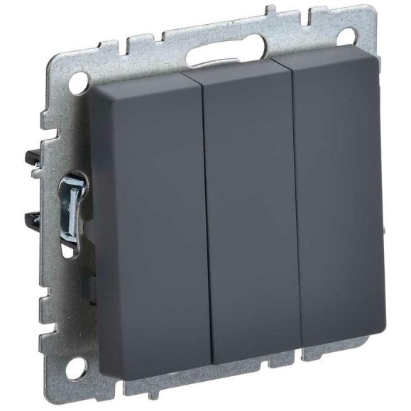 3-клавишный выключатель IEK Brite 10а вс10-3-0-брг графит BR-V30-0-10-K53 3-клавишный выключатель IEK Brite 10а вс10-3-0-брг графит BR-V30-0-10-K53