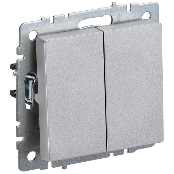 2-клавишный выключатель IEK Brite 10а вс10-2-0-бра алюминий BR-V20-0-10-K47 2-клавишный выключатель IEK Brite 10а вс10-2-0-бра алюминий BR-V20-0-10-K47