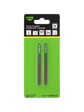 Пилки по дереву 60/85 мм, 1.7 мм, BIM, CLEAN CUT, Laminate, 2 шт D.BOR D-105-085B3-02