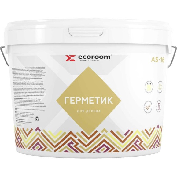 Акриловый герметик ECOROOM AS-16 для дерева, белый, 15 кг E-Герм-4189/15 Акриловый герметик ECOROOM AS-16 для дерева, белый, 15 кг E-Герм-4189/15
