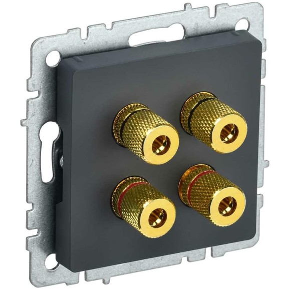 4-местная аудиорозетка IEK Brite ра10-брг графит BR-S40-K53