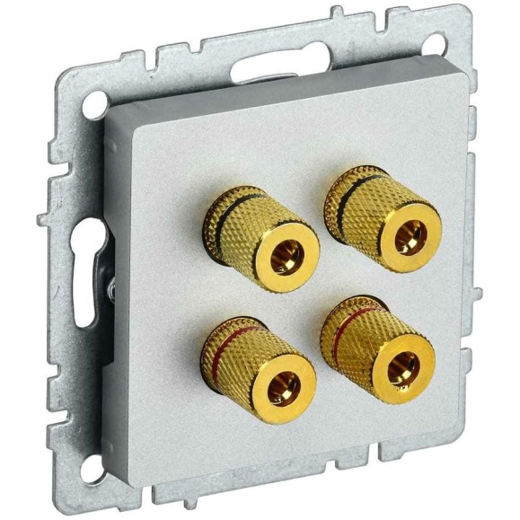 4-местная аудиорозетка IEK Brite ра10-бра алюминий BR-S40-K47
